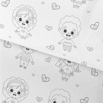Simple Lines Girl And Boy Waterproof Oxford