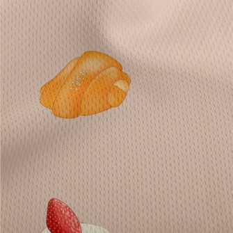 Fresh Bread And Strawberry Cup Athletic Mesh Flat Back