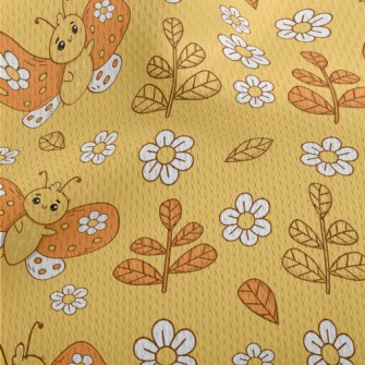 Cute Flowers And Butterflies Athletic Mesh Flat Back