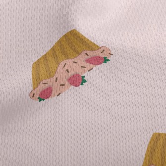 Cute Strawberry Pink Cream Cak Athletic Mesh Flat Back