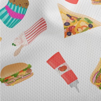 American Fast Food And Dessert Athletic Mesh Flat Back