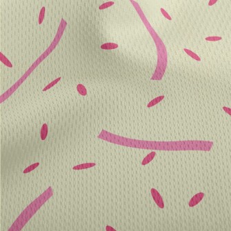 Pink Lines And Rice Grains Pat Athletic Mesh Flat Back