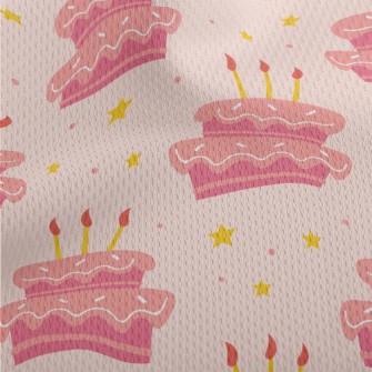 Pink Fantasy Birthday Cake Wit Athletic Mesh Flat Back