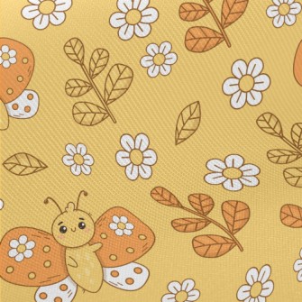 Cute Flowers And Butterflies Twill