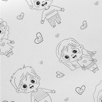 Simple Lines Girl And Boy Twill