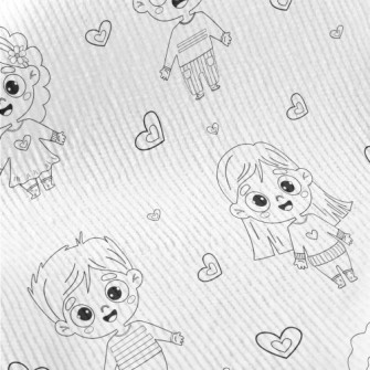 Simple Lines Girl And Boy Standard Corduroy