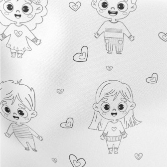 Simple Lines Girl And Boy Stretch Ponte
