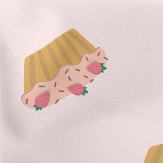 Cute Strawberry Pink Cream Cak Stretch Ponte
