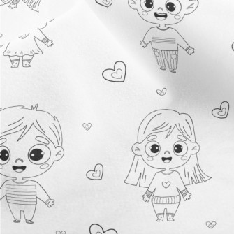 Simple Lines Girl And Boy Micro Fleece