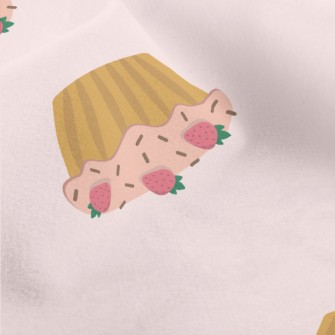 Cute Strawberry Pink Cream Cak Micro Fleece