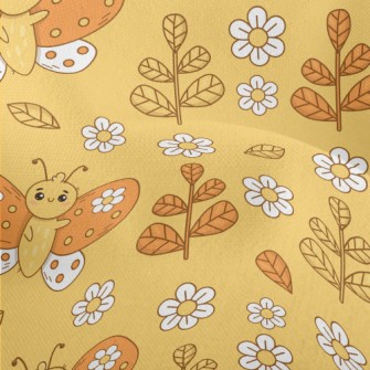 Cute Flowers And Butterflies Lightweight Performance Linen