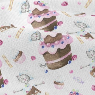 Hand Drawn Plum Cake And Cat Modern Jersey