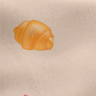 Fresh Bread And Strawberry Cup Jersey Backed Fleece