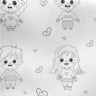 Simple Lines Girl And Boy Jersey Backed Fleece