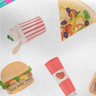 American Fast Food And Dessert Jersey Backed Fleece