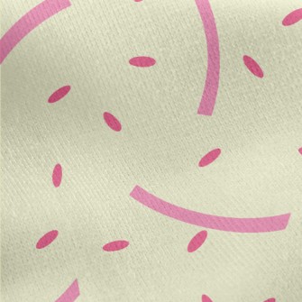 Pink Lines And Rice Grains Pat Jersey Backed Fleece