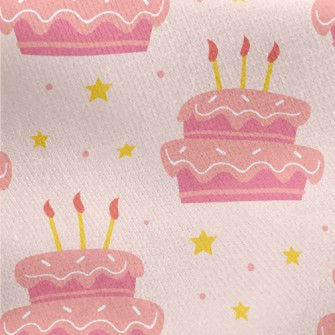 Pink Fantasy Birthday Cake Wit Jersey Backed Fleece