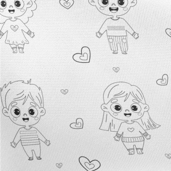 Simple Lines Girl And Boy Pongee