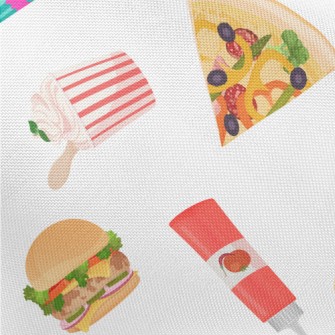 American Fast Food And Dessert Pongee