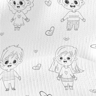 Simple Lines Girl And Boy Stretch Jersey