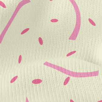 Pink Lines And Rice Grains Pat Stretch Jersey