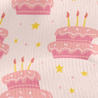 Pink Fantasy Birthday Cake Wit Stretch Jersey