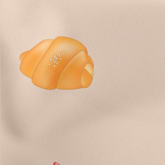 Fresh Bread And Strawberry Cup Lightweight Cotton Poplin