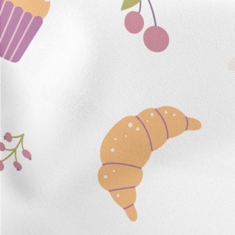 Berry Cake Cherry And Bread Lightweight Cotton Poplin