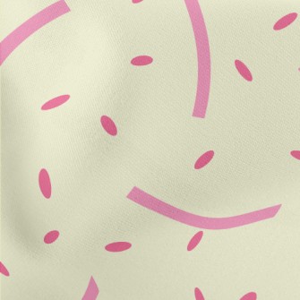 Pink Lines And Rice Grains Pat Lightweight Cotton Poplin