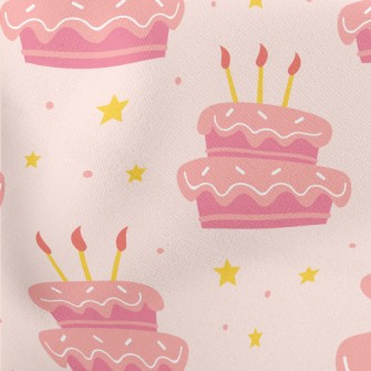 Pink Fantasy Birthday Cake Wit Lightweight Cotton Poplin