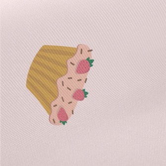Cute Strawberry Pink Cream Cak Midweight Cotton Poplin