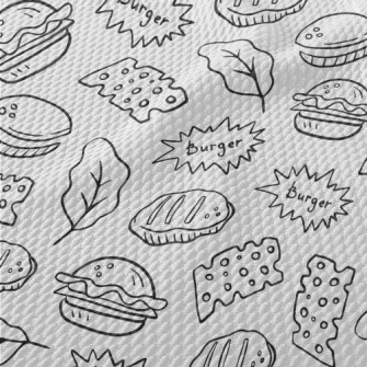 Line Hamburger Cheese Leaves Birdseye Piqué