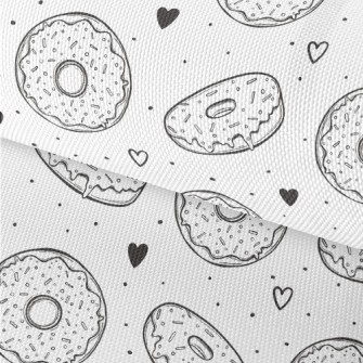 Simple Donuts And Love Hearts Waterproof Oxford