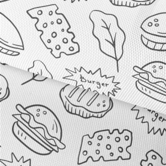Line Hamburger Cheese Leaves Waterproof Oxford
