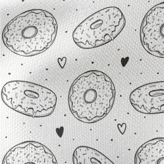 Simple Donuts And Love Hearts Waterproof Canvas