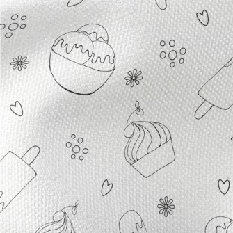 Simple Lines Ice Cream And Flo Waterproof Canvas