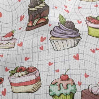 Hand Drawn Various Cupcakes An Athletic Mesh Flat Back