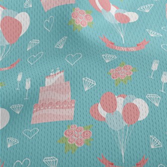 Wedding Pink Cake Balloons Ros Athletic Mesh Flat Back