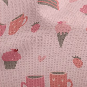 Pink Ice Cream Cake Cup Athletic Mesh Flat Back