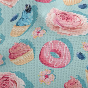Realistic Beautiful Cake And F Athletic Mesh Flat Back