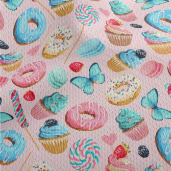 Cute Little Cake Candy Donut Athletic Mesh Flat Back