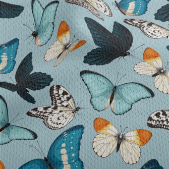 Different Colorful Butterflies Athletic Mesh Flat Back