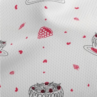 Simple Berry Cake With Heart Athletic Mesh Flat Back
