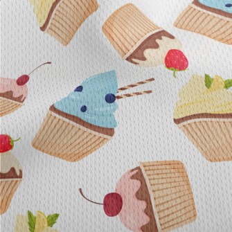 Various Flavor Cup Cakes Athletic Mesh Flat Back
