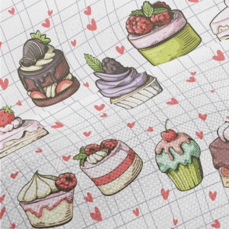 Hand Drawn Various Cupcakes An Performance Linen