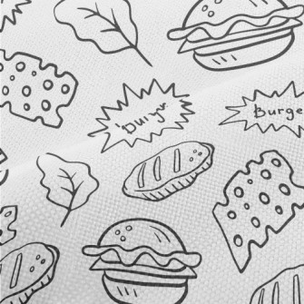 Line Hamburger Cheese Leaves Performance Linen