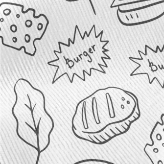 Line Hamburger Cheese Leaves Standard Corduroy