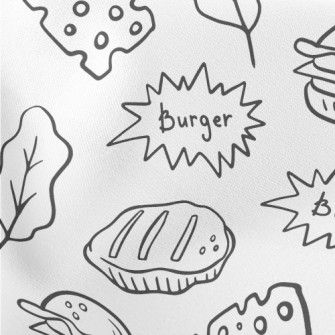Line Hamburger Cheese Leaves Stretch Ponte