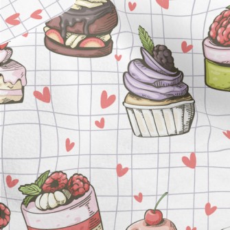 Hand Drawn Various Cupcakes An Micro Fleece