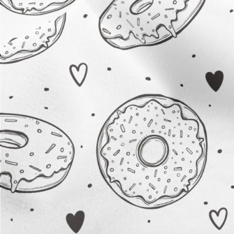 Simple Donuts And Love Hearts Micro Fleece
